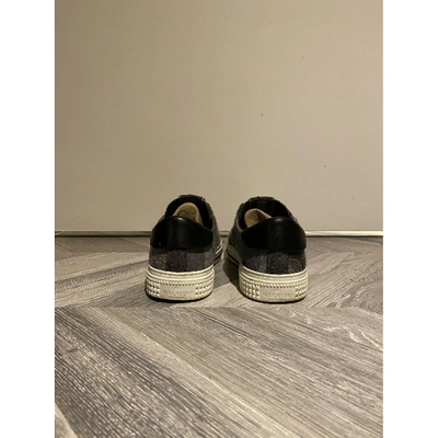 Pre-owned Valentino Garavani Cloth Low Trainers In Grey