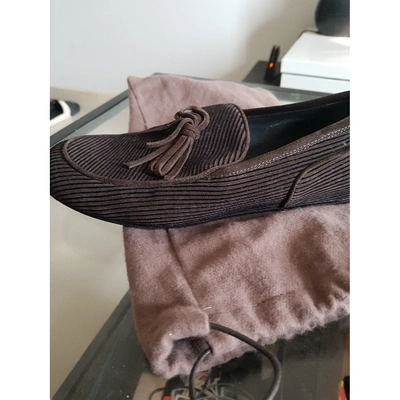 Pre-owned Bottega Veneta Flats In Brown