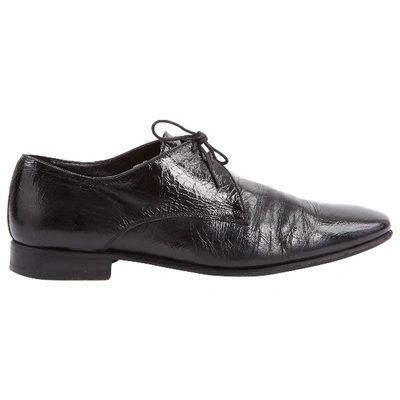 Pre-owned Pierre Hardy Patent Leather Lace Ups In Black