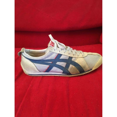 Pre-owned Asics Ecru Suede Trainers