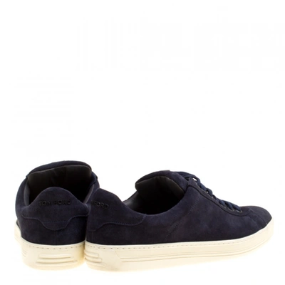 Pre-owned Tom Ford Navy Suede Trainers
