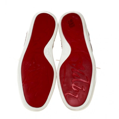 Pre-owned Christian Louboutin Louis White Suede Trainers
