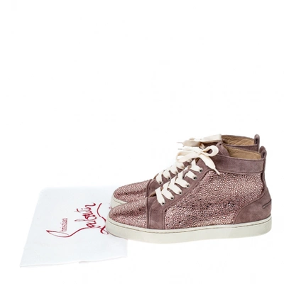 Pre-owned Christian Louboutin Louis White Suede Trainers