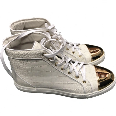 Pre-owned Louis Leeman Leather Trainers In White
