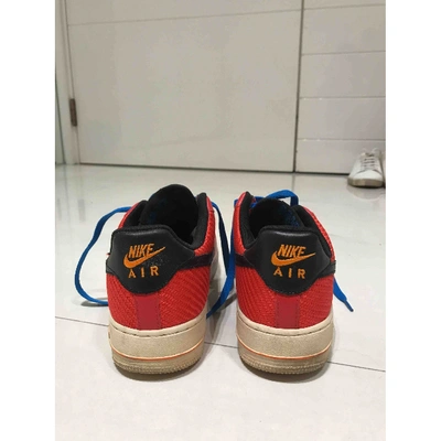 Pre-owned Nike Air Force 1 Leather Trainers In Red