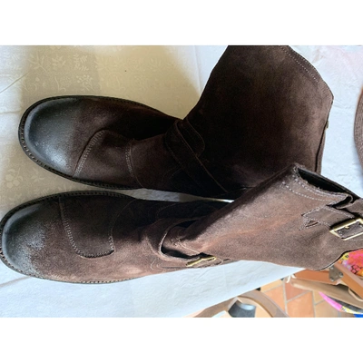 Pre-owned Belstaff Brown Suede Boots