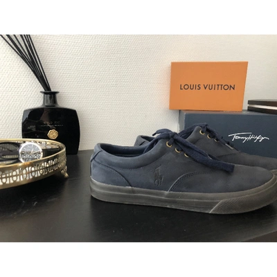 Pre-owned Polo Ralph Lauren Blue Leather Flats