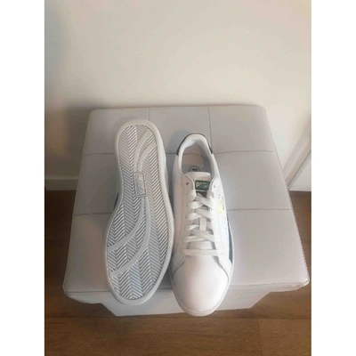 Pre-owned Puma Leather Low Trainers In White