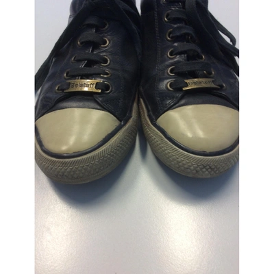 Pre-owned Belstaff Leather Low Trainers In Blue