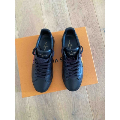 Luxembourg leather low trainers Louis Vuitton Black size 8 UK in