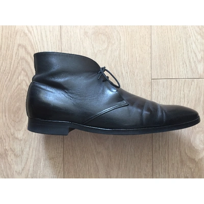 Pre-owned Ralph Lauren Black Leather Boots