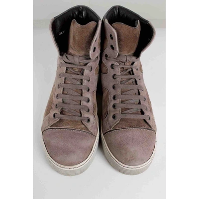 Pre-owned Lanvin Trainers In Beige