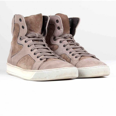 Pre-owned Lanvin Trainers In Beige