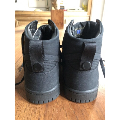 Pre-owned Nike Air Force 1 Leather High Trainers In Black