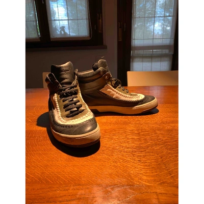 Pre-owned Ferragamo Leather High Trainers In Multicolour