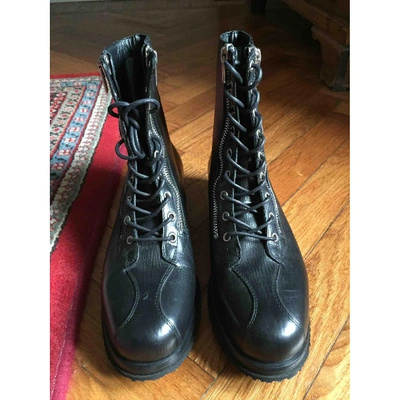 Pre-owned Costume National Leather Boots In Black