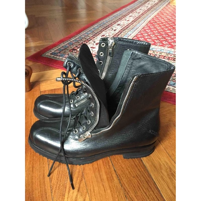 Pre-owned Costume National Leather Boots In Black