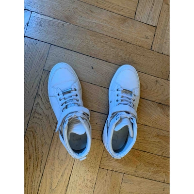 Pre-owned Dior Leather Trainers In White