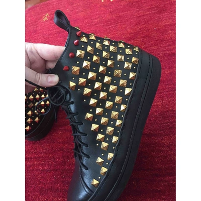 Pre-owned Fausto Puglisi Black Leather Trainers