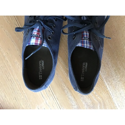 Pre-owned Tretorn Cloth Low Trainers In Navy