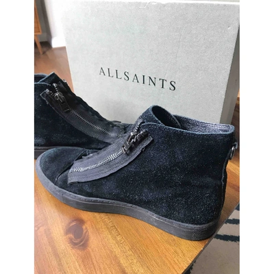 Pre-owned Allsaints Black Suede Trainers