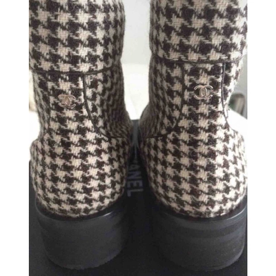 Pre-owned Chanel Brown Cloth Boots