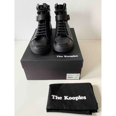 Pre-owned The Kooples Black Leather Trainers