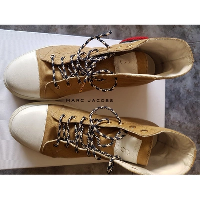 Pre-owned Marc Jacobs Cloth High Trainers In Beige