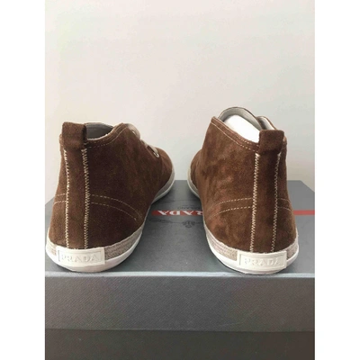 Pre-owned Prada Beige Suede Boots