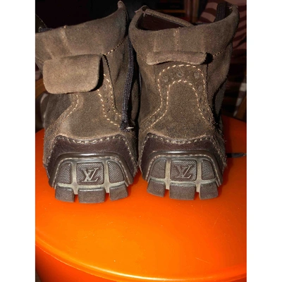 Pre-owned Louis Vuitton Brown Suede Boots
