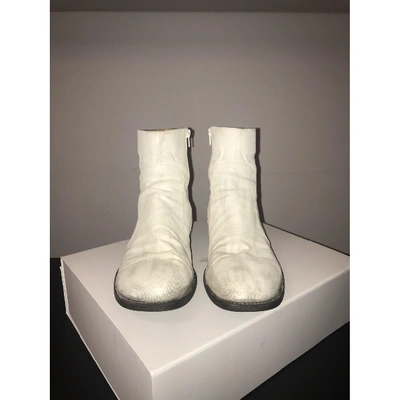 Pre-owned Maison Margiela White Cloth Boots