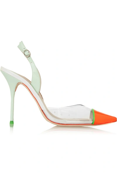Sophia Webster Daria Patent Leather & Pvc Slingback Pumps In Green