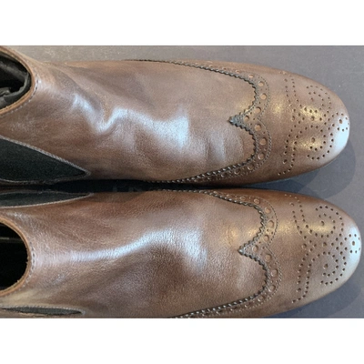 Pre-owned Prada Brown Leather Boots