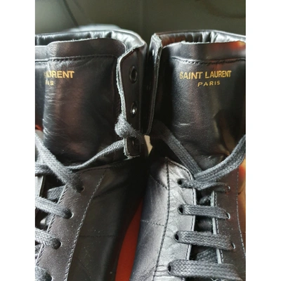 Pre-owned Saint Laurent Black Leather Trainers