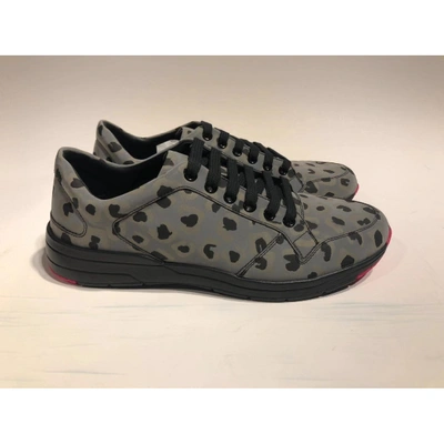 Pre-owned Gucci Grey Leather Trainers