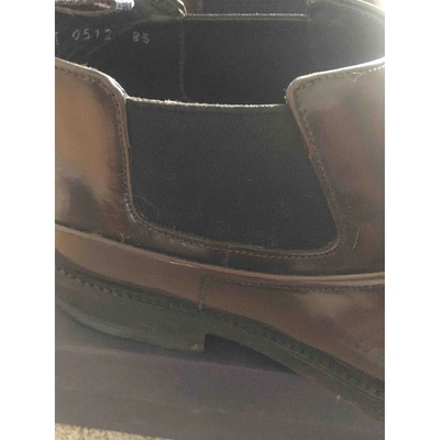 Pre-owned Prada Leather Boots In Brown