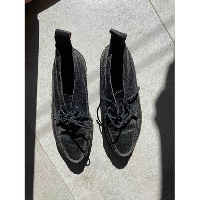 Pre-owned Yuketen Black Leather Lace Ups