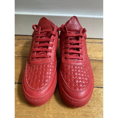 Pre-owned Filling Pieces Leather Low Trainers In Red