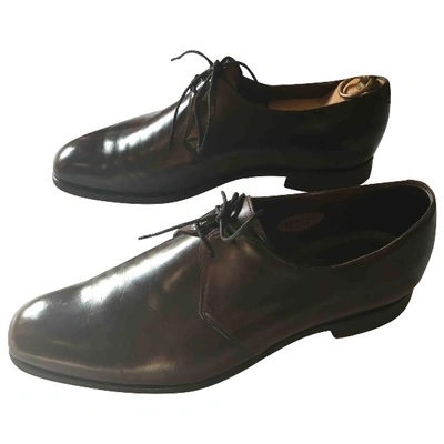 Pre-owned Edward Green Leather Lace Ups In Brown