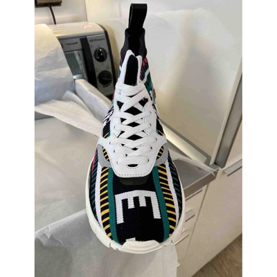 Pre-owned Valentino Garavani Cloth High Trainers In Multicolour