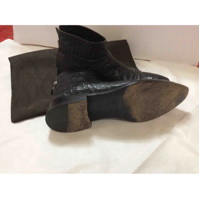 Pre-owned Cesare Paciotti Leather Boots In Black