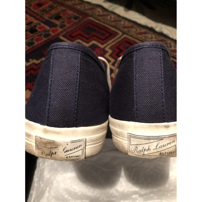 Pre-owned Polo Ralph Lauren Cloth Low Trainers In Blue