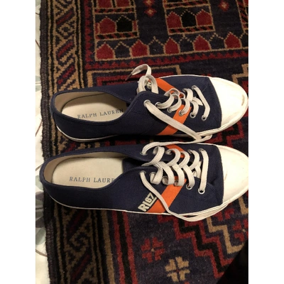 Pre-owned Polo Ralph Lauren Cloth Low Trainers In Blue