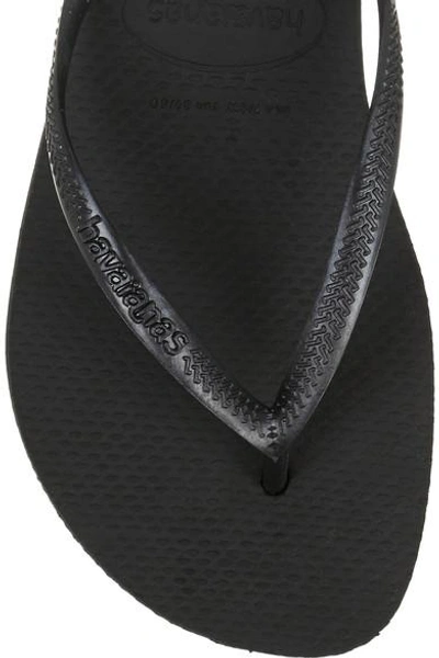 Shop Havaianas Slim Rubber Flip Flops In Black