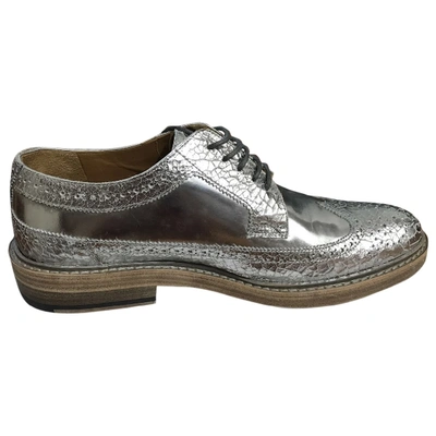 Pre-owned Marc Jacobs Leather Lace Ups In Silver