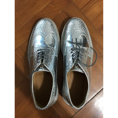 Pre-owned Marc Jacobs Leather Lace Ups In Silver