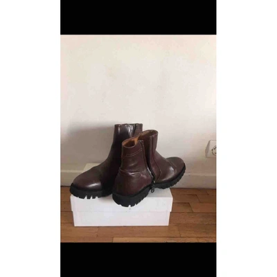 Pre-owned Diesel Brown Patent Leather Boots