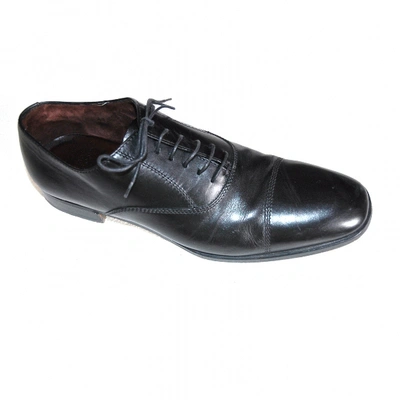 Pre-owned Mauro Grifoni Leather Lace Ups In Black