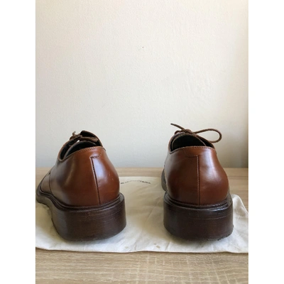 Pre-owned Balenciaga Leather Lace Ups In Brown