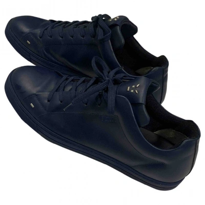 Pre-owned Fendi Blue Leather Trainers